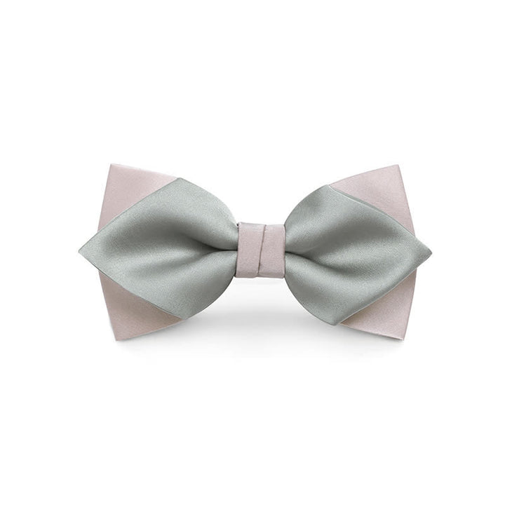 Papillon da uomo a doppio strato, colore chiaro, per matrimonio