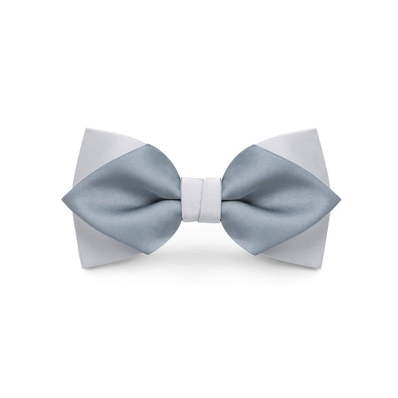 Papillon da uomo a doppio strato, colore chiaro, per matrimonio