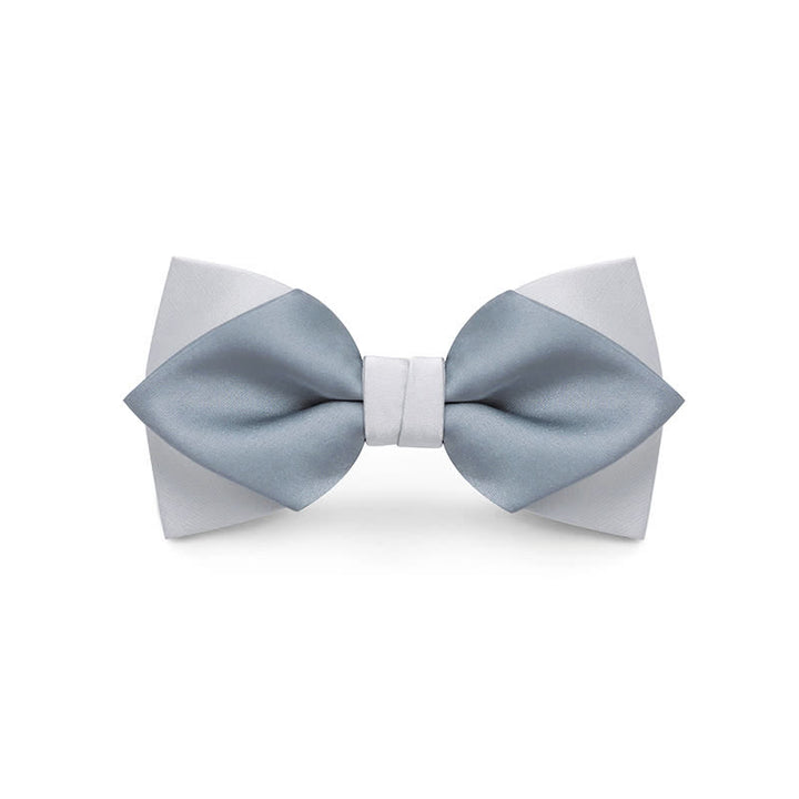 Papillon da uomo a doppio strato, colore chiaro, per matrimonio