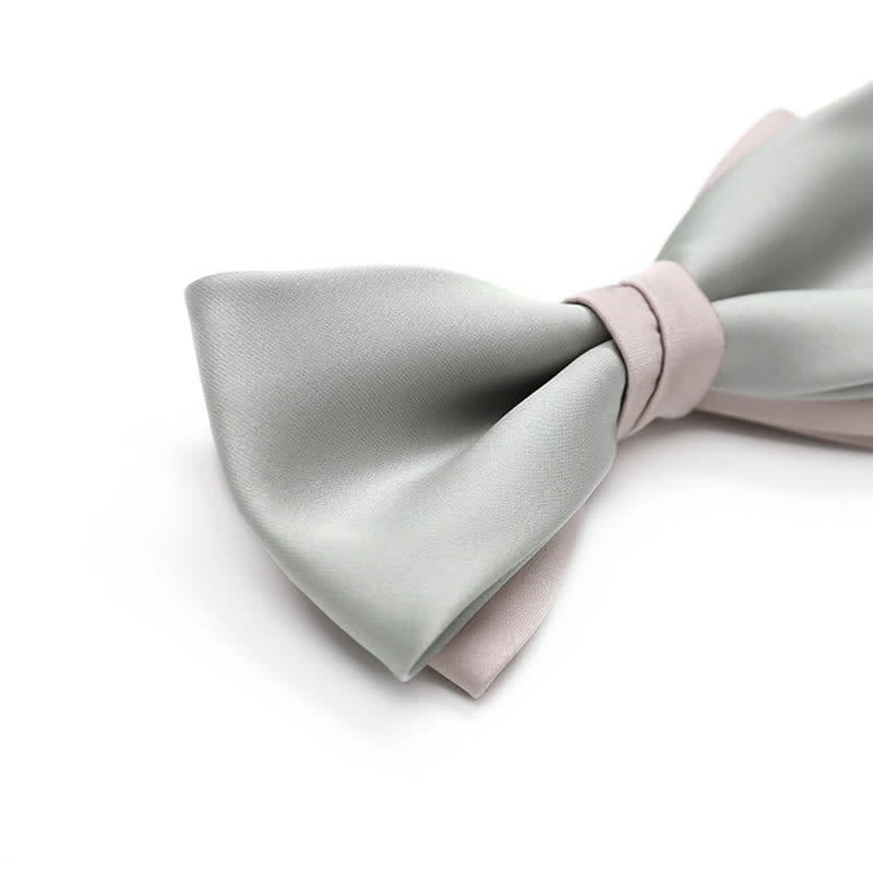 Papillon da uomo a doppio strato, colore chiaro, per matrimonio - image 4
