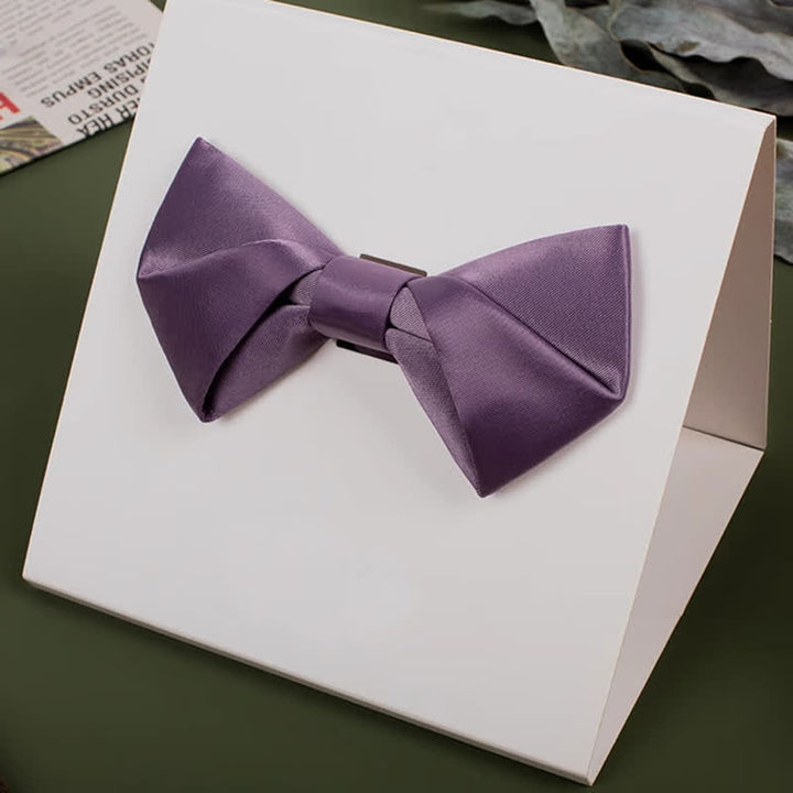 Papillon da uomo viola mercerizzato tinta unita