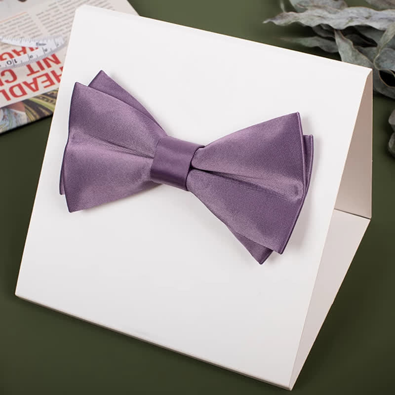 Papillon da uomo viola mercerizzato tinta unita