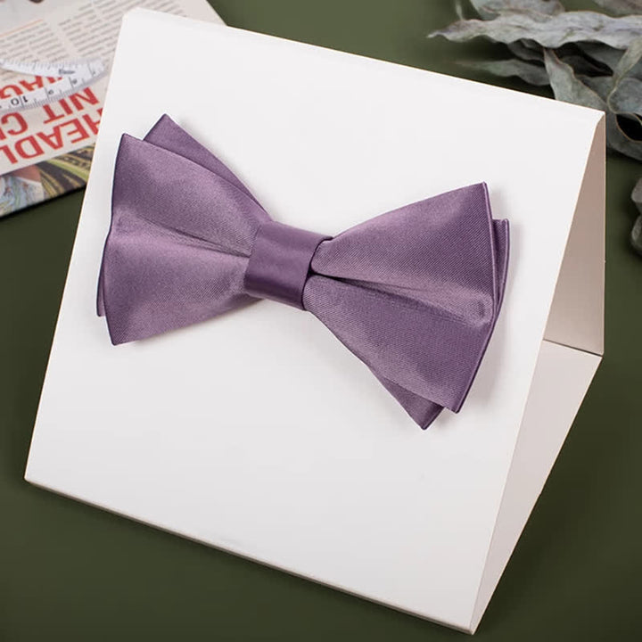 Papillon da uomo viola mercerizzato tinta unita