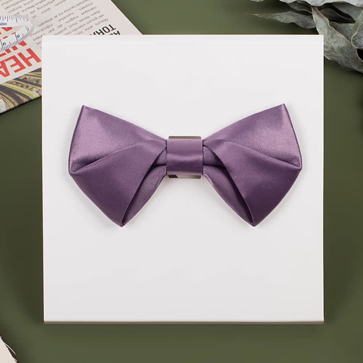 Papillon da uomo viola mercerizzato tinta unita