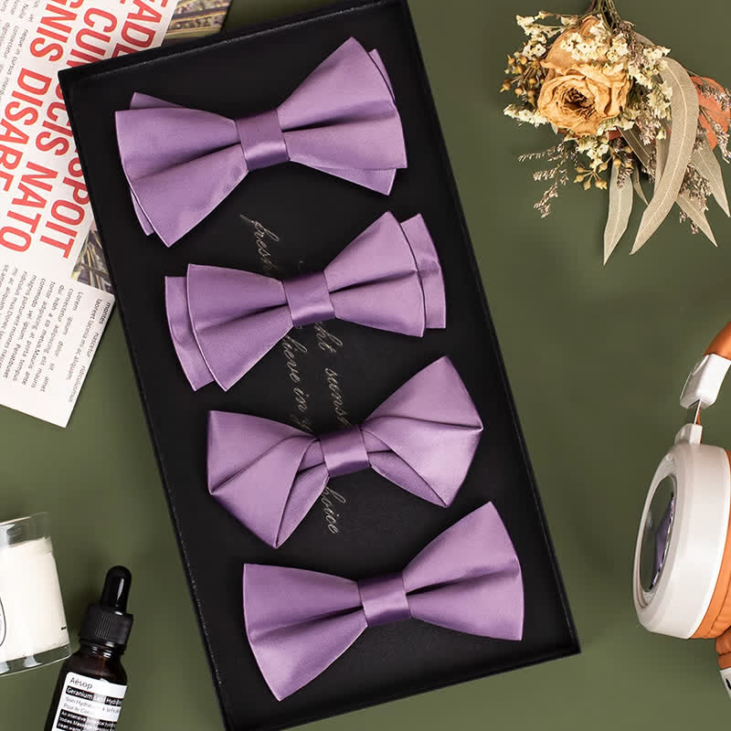 Papillon da uomo viola mercerizzato tinta unita