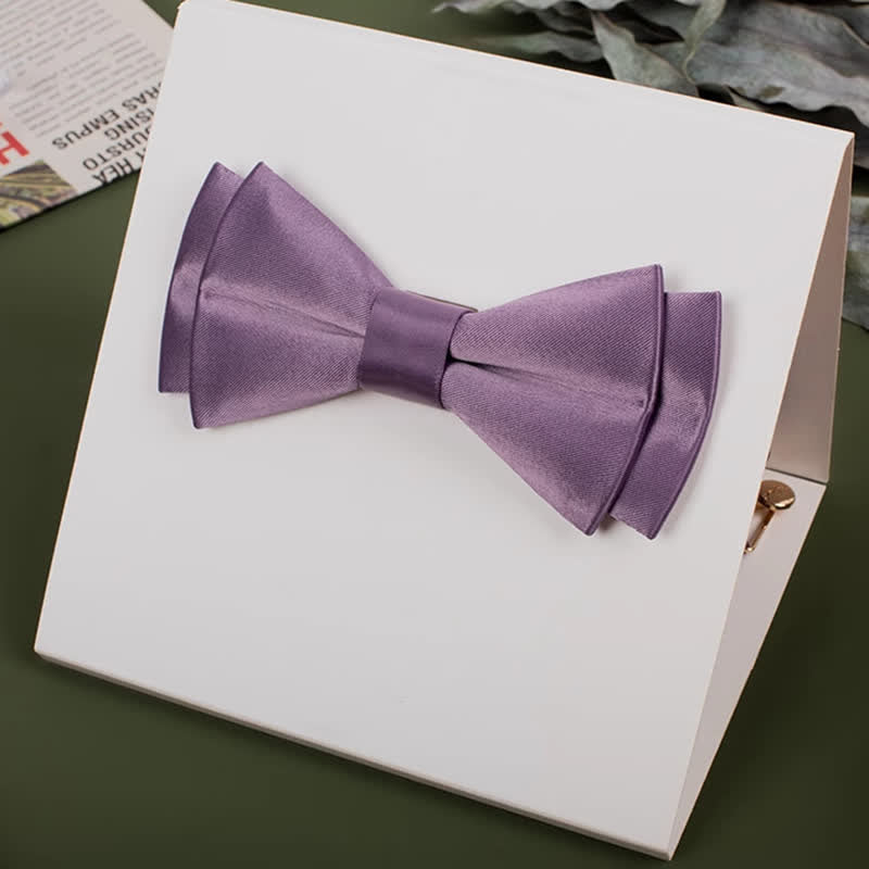 Papillon da uomo viola mercerizzato tinta unita