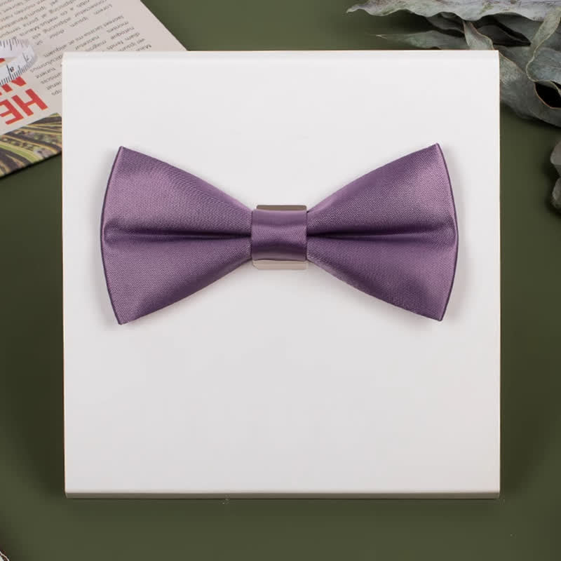 Papillon da uomo viola mercerizzato tinta unita