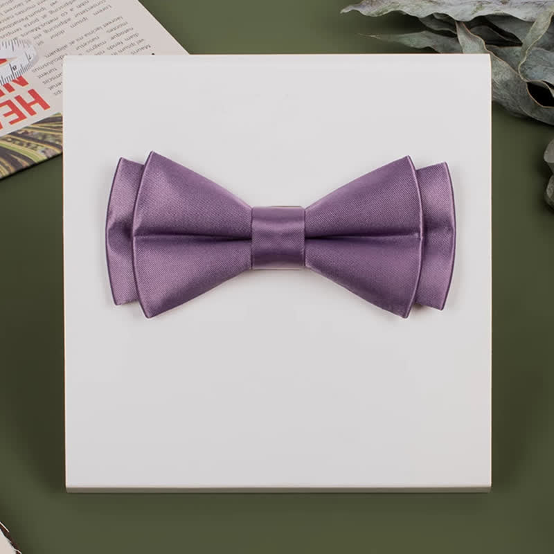 Papillon da uomo viola mercerizzato tinta unita