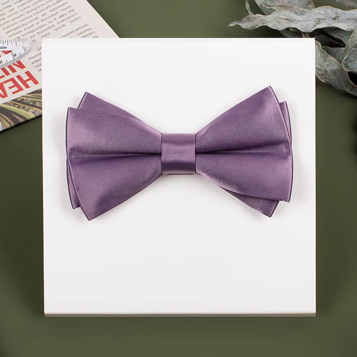 Papillon da uomo viola mercerizzato tinta unita - image 19