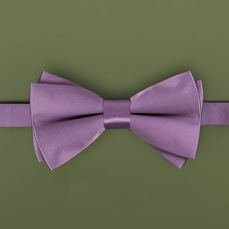 Papillon da uomo viola mercerizzato tinta unita - Stile n. 4 - image 17