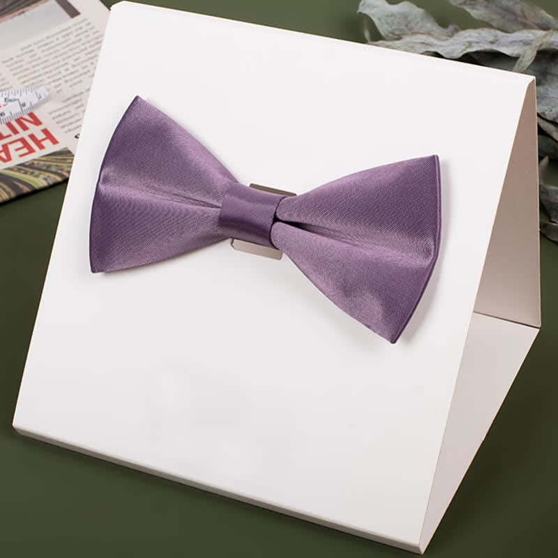 Papillon da uomo viola mercerizzato tinta unita