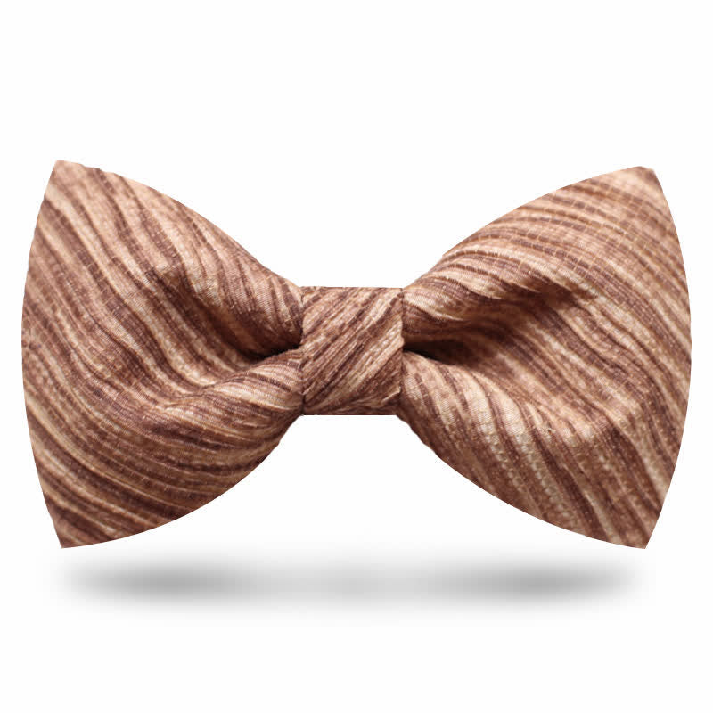 Papillon a righe marrone caffè distintivo da uomo - Stile n. 1 - image 0