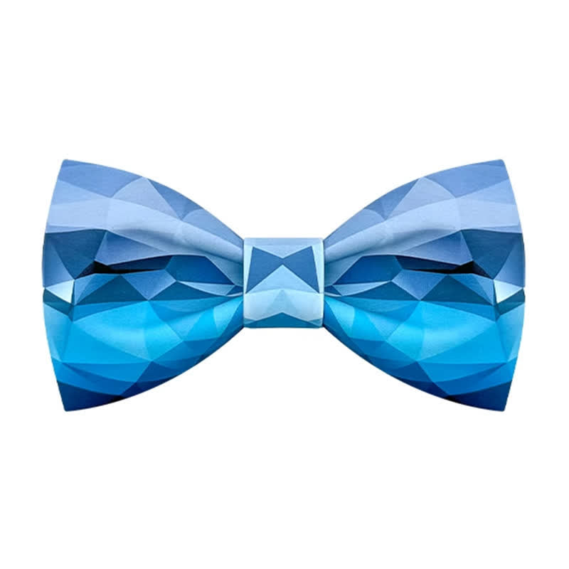 Papillon con stampa geometrica celeste da uomo - Blu - image 0
