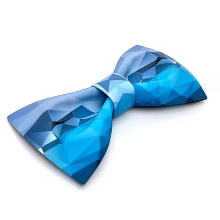 Papillon con stampa geometrica celeste da uomo