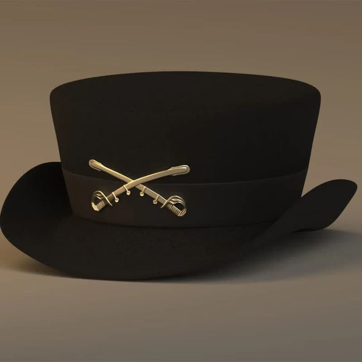 Cappello da cowboy in lana con decorazione Golden Cavalry