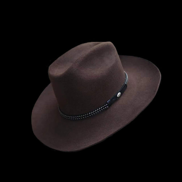 Cappello da cowboy in lana a tesa larga classico occidentale