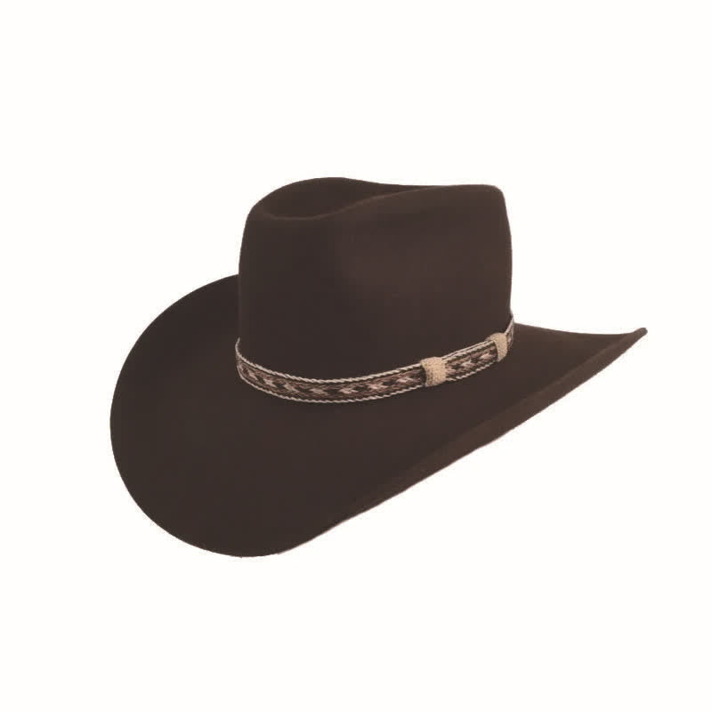 Cappello da cowboy in lana a tesa larga classico occidentale