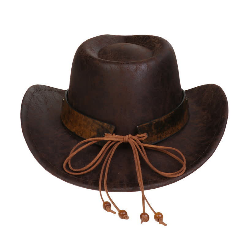 Cappello da cowboy vintage in similpelle Longhorn Bull - image 4