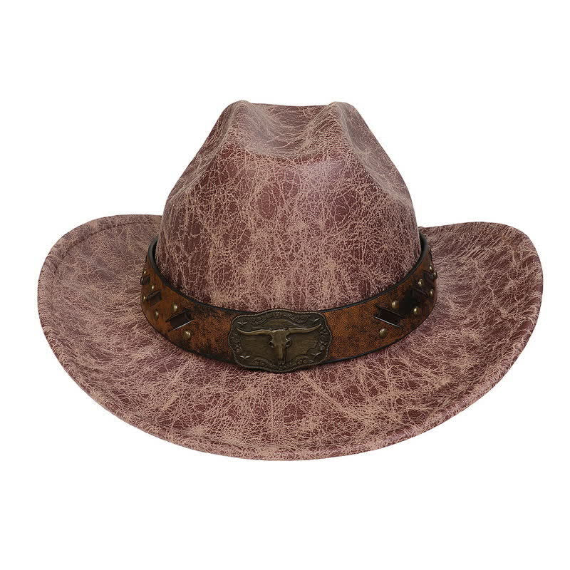 Cappello da cowboy vintage in similpelle Longhorn Bull - image 20