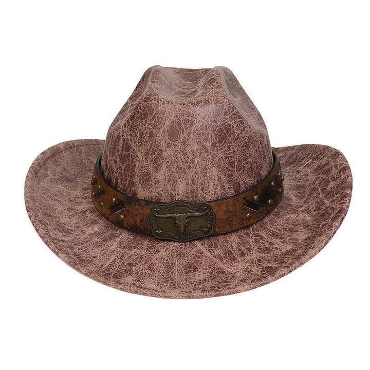Cappello da cowboy vintage in similpelle Longhorn Bull - image 20