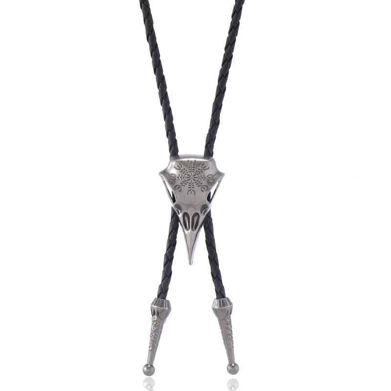 Cravatta Bolo con ciondolo a forma di teschio di uccello dal becco lungo vichingo - image 6