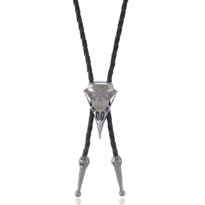 Cravatta Bolo con ciondolo a forma di teschio di uccello dal becco lungo vichingo - image 6