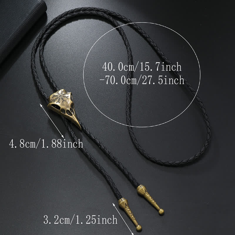 Cravatta Bolo con ciondolo a forma di teschio di uccello dal becco lungo vichingo - image 2