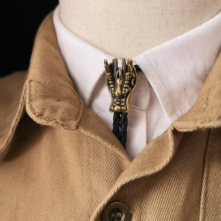 Cravatta Bolo con testa di drago in bronzo