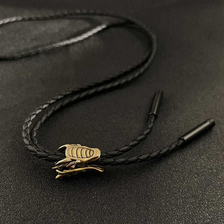 Cravatta Bolo con testa di drago in bronzo