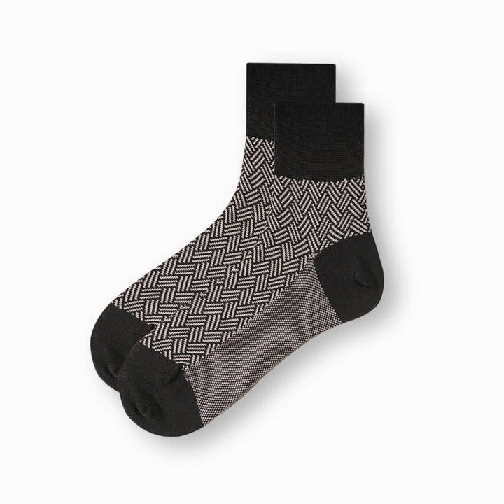 Calzini casual da uomo in cotone mercerizzato bianco e nero - A strisce - 6 paia - Taglia unica (US 6.5 - US 10) - image 14