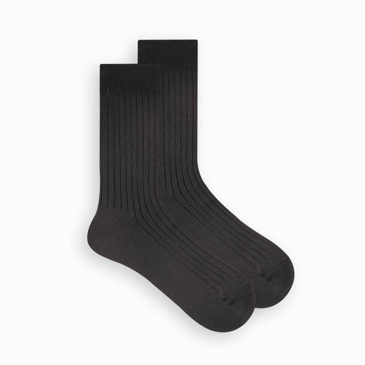 Calzini da uomo in cotone semplice tinta unita - Nero - 6 paia - Taglia unica (US 6.5 - US 10) - image 14