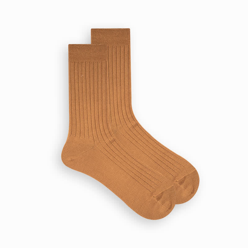 Calzini da uomo in cotone semplice tinta unita - Marrone-sabbioso - 6 paia - Taglia unica (US 6.5 - US 10) - image 17