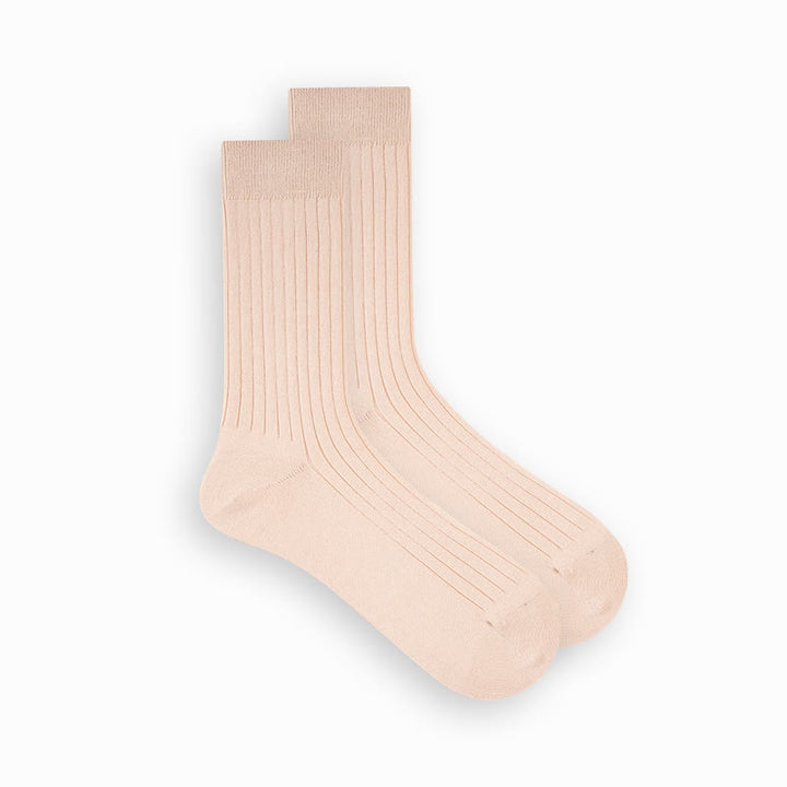 Calzini da uomo in cotone semplice tinta unita - Avorio - 6 paia - Taglia unica (US 6.5 - US 10) - image 18