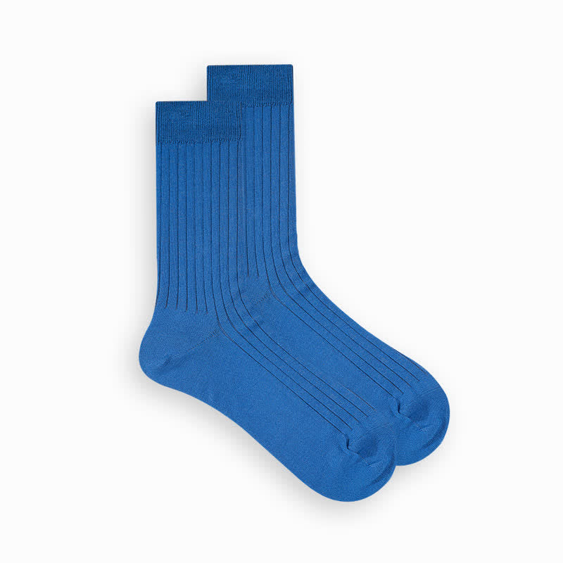 Calzini da uomo in cotone semplice tinta unita - Blu - 6 paia - Taglia unica (US 6.5 - US 10) - image 16