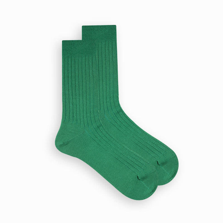 Calzini da uomo in cotone semplice tinta unita - Verde - 6 paia - Taglia unica (US 6.5 - US 10) - image 2