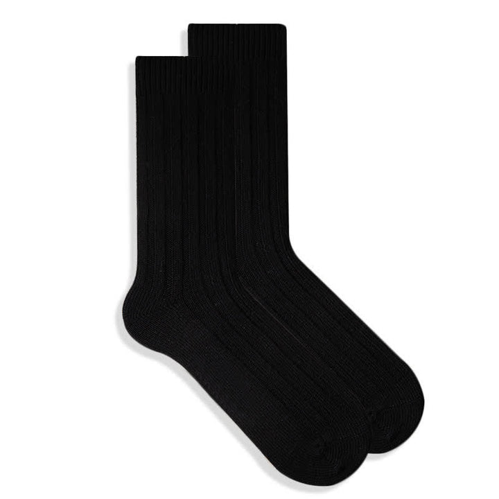 Calzini da uomo in cotone tinta unita a coste sottili