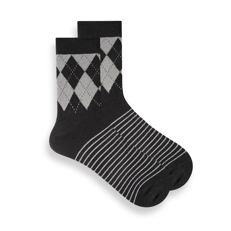 Calzini da uomo in cotone con motivo scozzese britannico - Nero - 6 paia - Taglia unica (US 6.5 - US 10) - image 2
