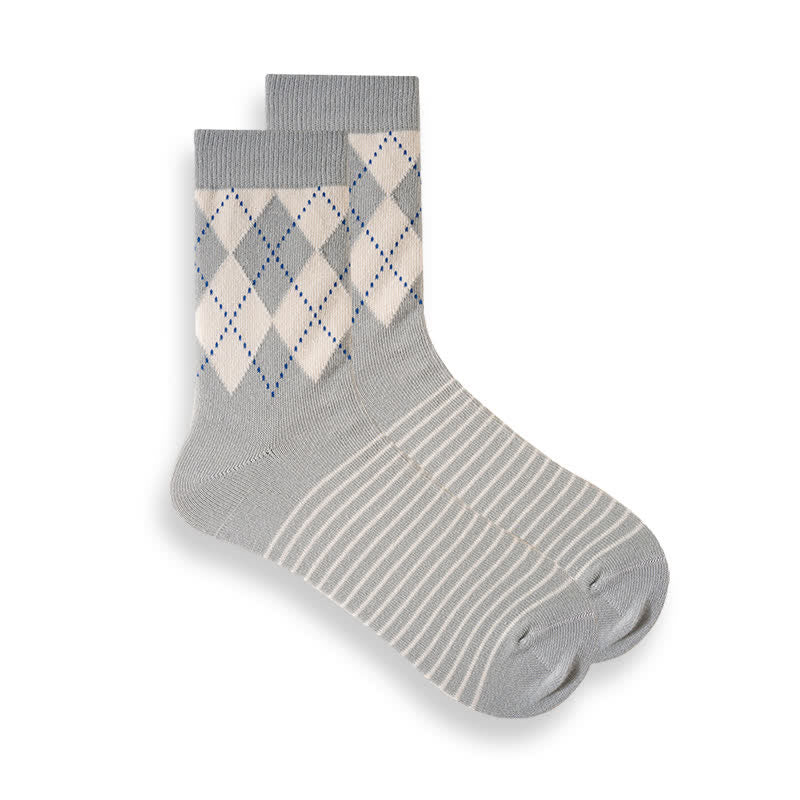 Calzini da uomo in cotone con motivo scozzese britannico - Grigio chiaro - 6 paia - Taglia unica (US 6.5 - US 10) - image 11