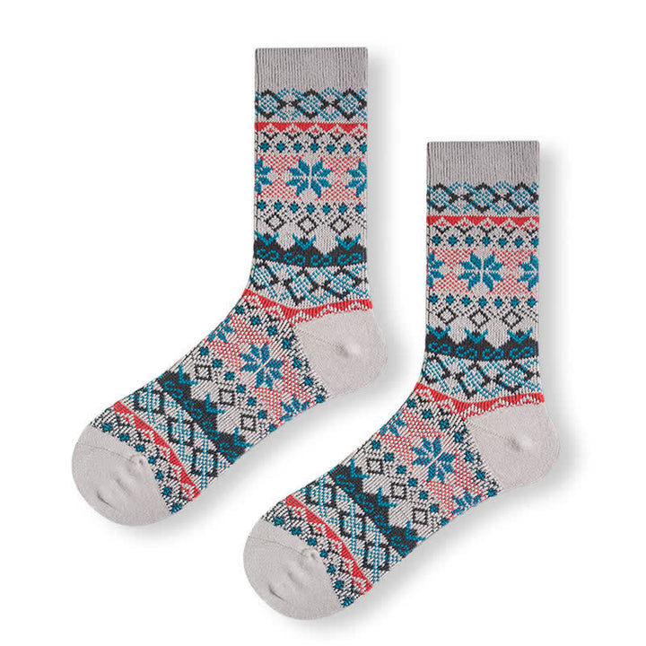 Calzini in cotone stile retrò nativo abbagliante - Grigio - 6 paia - Taglia unica (US 6.5 - US 10) - image 2