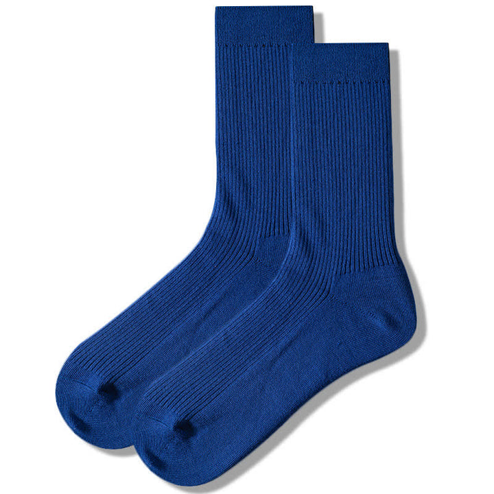 Calzini da uomo in cotone a coste tinta unita e comodi - Blu - 6 paia - Taglia unica (US 6.5 - US 10) - image 11