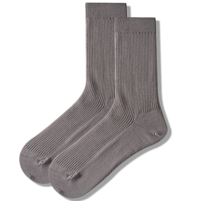Calzini da uomo in cotone a coste tinta unita e comodi - Grigio - 6 paia - Taglia unica (US 6.5 - US 10) - image 10