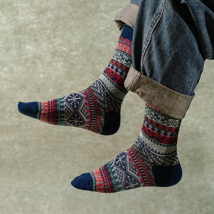 Calzini in cotone con motivi geometrici tribali vintage - image 0