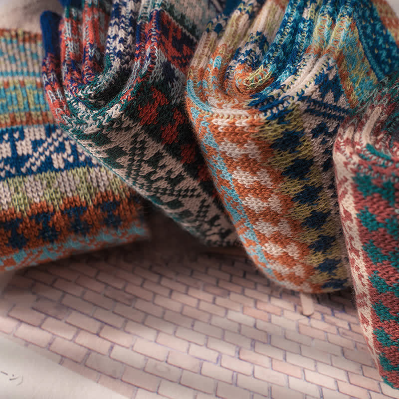 Calzini in cotone con motivi geometrici tribali vintage - image 8