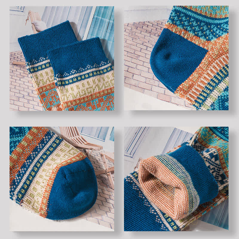 Calzini in cotone con motivi geometrici tribali vintage - image 11