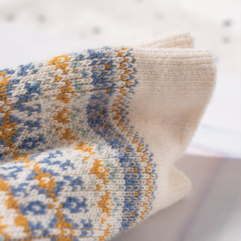 Calzini in cotone con stampa a righe etniche