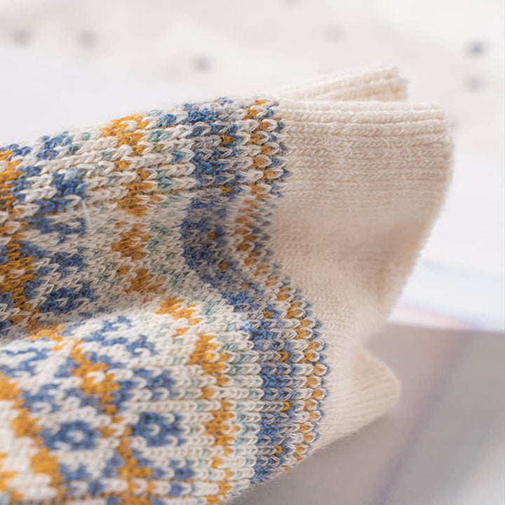 Calzini in cotone con stampa a righe etniche