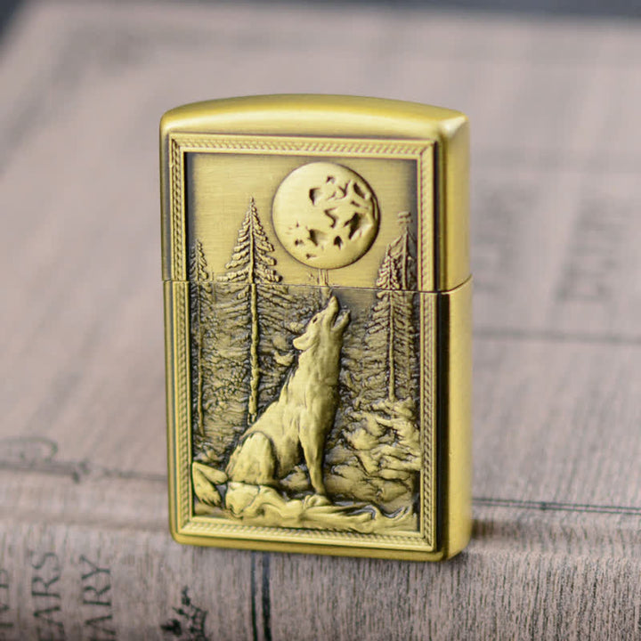 Accendino ricaricabile a butano con mola Howling Wolf