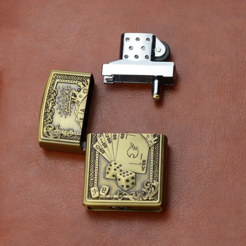 Accendino a butano ricaricabile Lucky Poker Grinding Wheel
