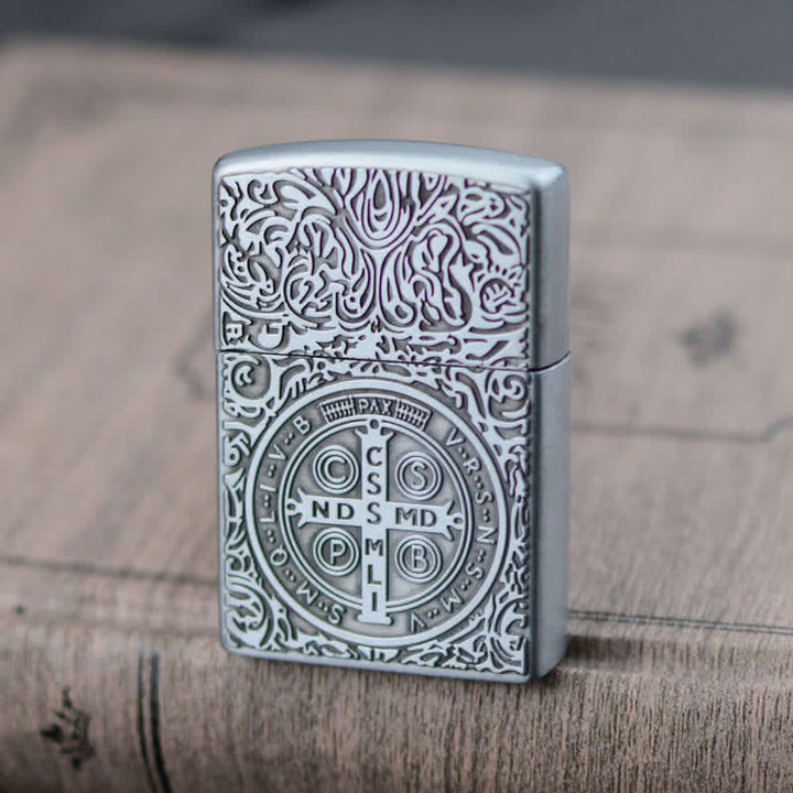 Accendino a butano ricaricabile con mola a croce per intaglio - Argento - image 6