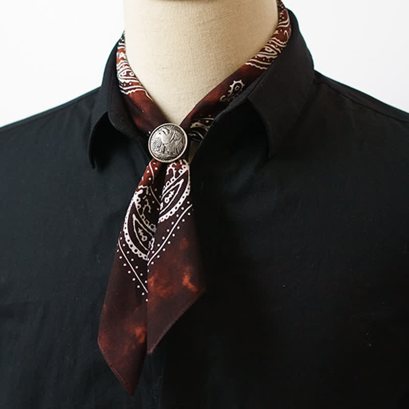 Sciarpa quadrata Paisley Acidwash con fibbia per sciarpa